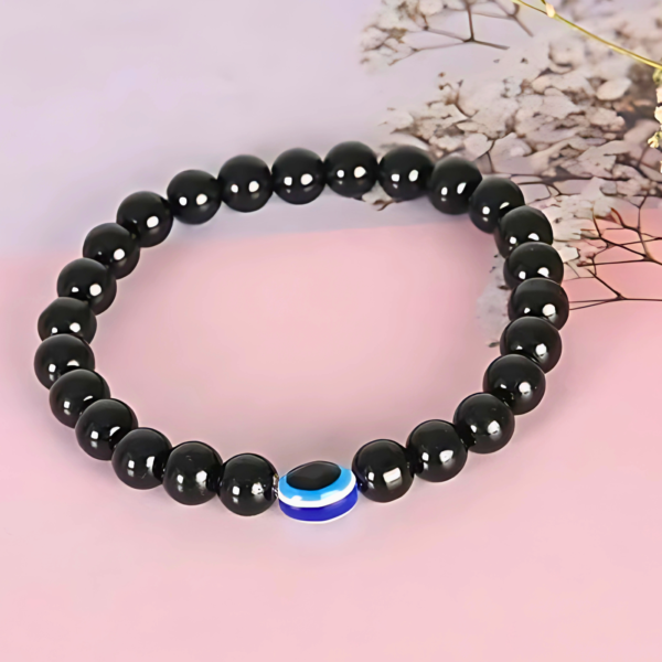 Evil Eye Bracelet with Black Obsidian – Protection & Positivity in Style